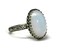 18x13mm White Opal Czech Glass 925 Antique Sterling Silver Ring by Salish Sea Inspirations product 3